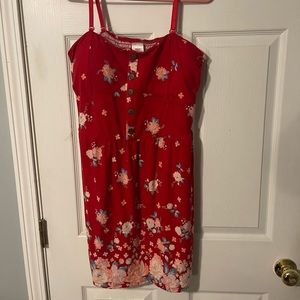 No Boundaries Red Floral Dress